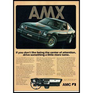 1978 American Motors AMC AMX Sports Car Vintage Print Ad Classic 70s Wall Art